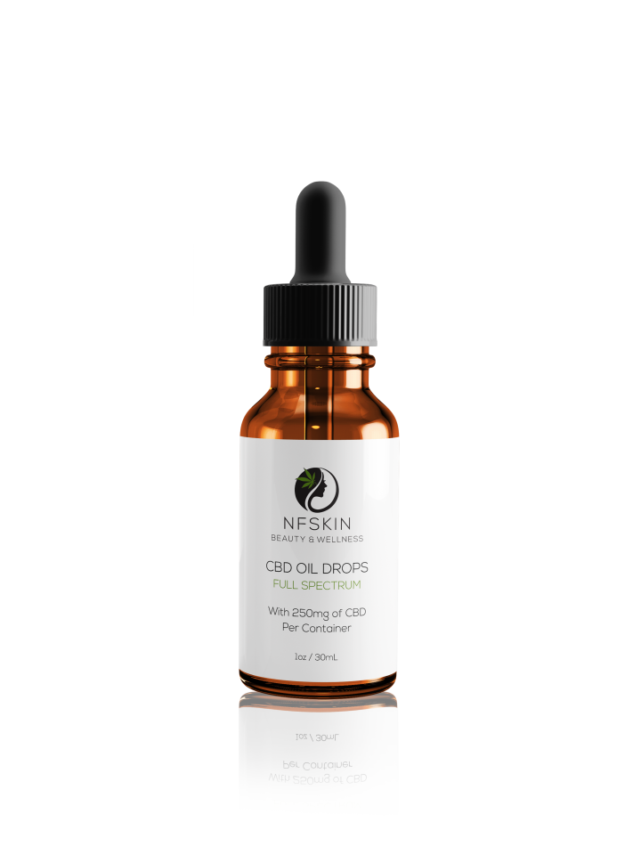 250mg Full Spectrum CBD Oil Drops - Natural - NF SKin